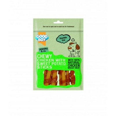 Pawsley & Co Chewy Chicken With Sweet Potato Sticks 90G (Pack Of 10) from B&Q