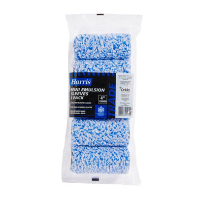B&Q -  Emulsion 4" Mini Roller SleevePack Of 5