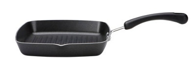 Prestige Super Tough Easy Clean Black Square Aluminium Non-Induction, Non-Stick Grill Pan 24Cm