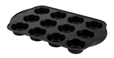 Prestige Aerolift Black Rectangular Steel Durable Non-Stick 12 Cup Muffin Tin from B&Q