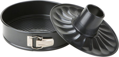 Prestige Inspire Black Round Carbon Steel Freezer Safe Non-Stick Springform Tin With Double Bottom 10" from B&Q
