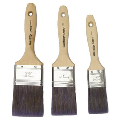  - Arroworthy Classic Straight Short Handle Paint Brush Box Set 3 Pack