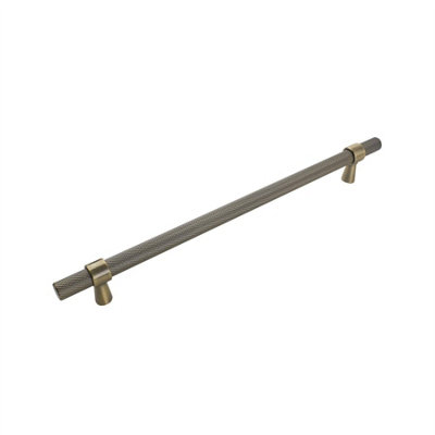 Keypak 10 Pack Knurled T Bar Pull Handles 224mm Hole Centre Antique BrassFor Kitchen CabinetsDrawersModern Style from B&Q