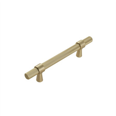 Keypak 10 Pack Knurled T Bar Pull Handles 96mm Hole Centre Brushed BrassModern Style For Kitchen Drawer & Cabinet from B&Q