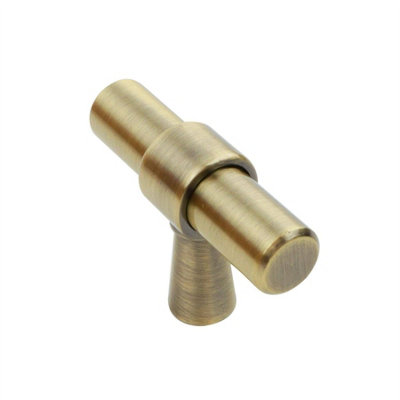 Keypak 10 Pack Smooth T Pull Handle Set 50mm Antique Brass- Premium Cabinet & Kitchen Drawer Fittings from B&Q