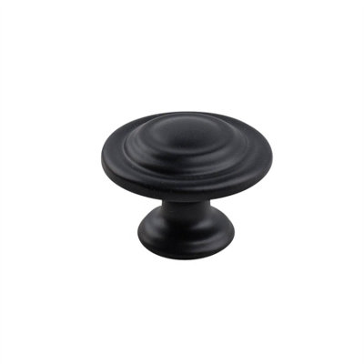 Keypak 10 Pack Toledo Cabinet Knobs - Round Matte Black Drawer Pull Handles For Cupboards, Wardrobes, Kitchen Cabinets