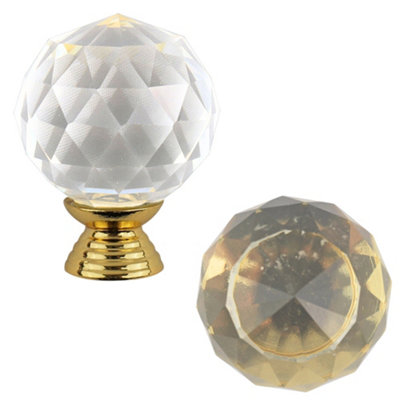 Keypak 10 Pack Crystal Ball Glass Door Knobs 30mmCabinet Drawer Wardrobe Furniture Handle Knob Pull from B&Q