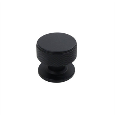 Keypak 10 Pack Large Black Knurled Cabinet KnobsModern Drawer Pull Handles For Kitchen Cabinets & Cupboards from B&Q