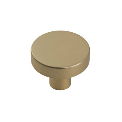 Keypak 10 Pack Smooth Round Cabinet Knob Brushed BrassDrawer & Cupboard Pull Handles For Kitchen Cabinets & Cupboards from B&Q
