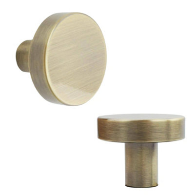 Keypak 10 Pack Smooth Round Cabinet Knob Antique BrassDrawer & Cupboard Pull Handles For Kitchen Cabinets & Cupboards from B&Q