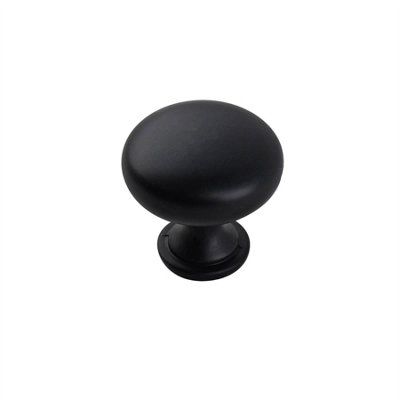 Keypak 10 Pack Smooth Slim Cabinet Knob 30mm Matte BlackModern Drawer & Cupboard Pull Handle For Kitchen Cabinets from B&Q
