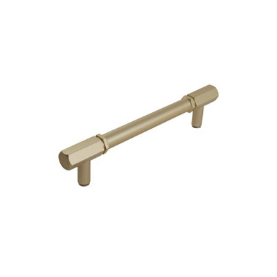 Keypak 10 Pack Hexagonal T-Bar Cabinet Handles 128mm Brushed BrassContemporary Kitchen Cupboard Drawer Door Knob from B&Q