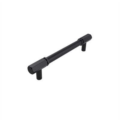 Keypak 10 Pack Hexagonal T-Bar Cabinet Handles 128mm Matte BlackContemporary Kitchen Cupboard Drawer Door Knob from B&Q