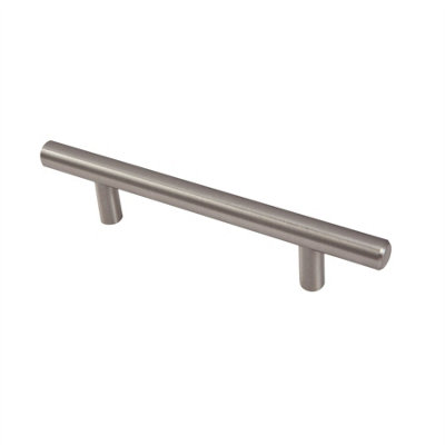 Keypak 10 Pack T-Bar Metal Handles 96mm Hole Centre Satin NickelContemporary Cabinet & Drawer Pull Handles from B&Q