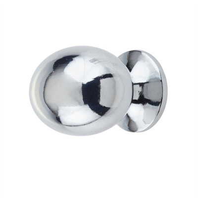 Keypak 10 Pack Oval Metal Door Knobs 30mm Polished ChromeContemporary Metal Door Knobs For Diy Renovations from B&Q