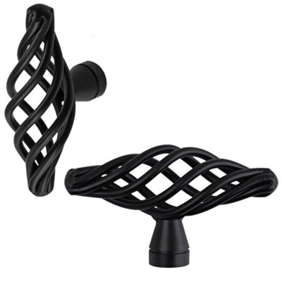 Keypak 10 Pack Classic Cage Door Knobs 64mm BlackStylish Steel Cabinet & Drawer Knob Handles For Diy Renovations from B&Q