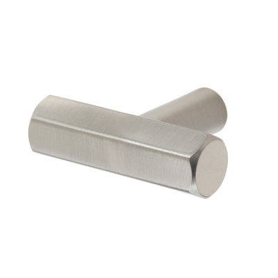 Keypak 10 Pack Hexagonal Bar Metal Knobs 40mm Satin Nickel Decorative Cabinet & Drawer Knob Handles For Diy Renovations from B&Q