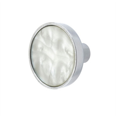 Keypak 10 Pack Marble Centre Knobs 30mm ChromeDecorative Round Cabinet Drawer Knob Handles For Furniture & Diy from B&Q