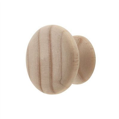Keypak 10 Pack Classic Wooden Knobs 40mm Untreated PineNatural Wood Cabinet & Drawer Knob Handles For Diy Renovations from B&Q