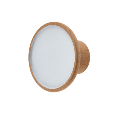 Keypak 10 Pack Painted Centre Knobs 45mm WhiteDecorative Beech Wood Cabinet & Drawer Knob Handles from B&Q