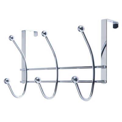Keypak Over Door Hanger With 6 Chrome Double Hooks27Cm Organiser For TowelsCoatsHatsIdeal For Bathroom Or Bedroom from B&Q