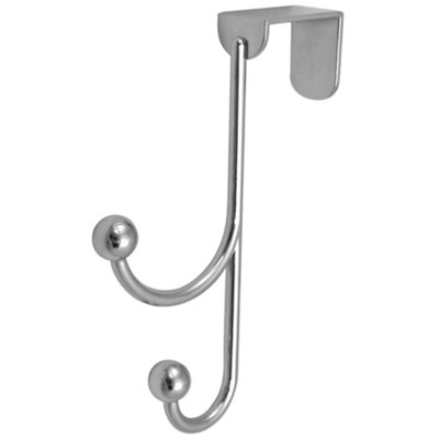 Keypak Double Over Door HangerPolished Chrome16Cm Rustproof Hook For Bathroom Or BedroomNo DrillingStrong Metal Design from B&Q