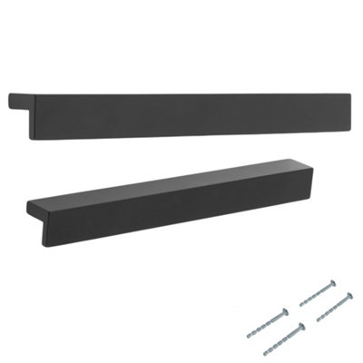 Keypak L-Shaped Cabinet Pull Bar Handles 185mmMatt BlackDiy Drawer Cupboard Furniture Pulls from B&Q