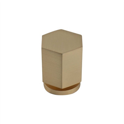 Keypak 10 Pack Hexagonal Knob Brushed BrassTextured Drawer Knobs With Fixings Suitable For Cabinet & Cupboard Handles from B&Q