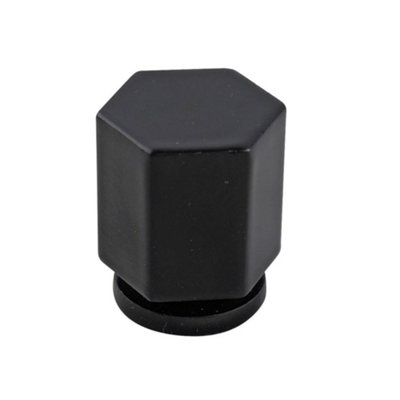 Keypak 10 Pack Hexagonal Knob Matte BlackTextured Drawer Knobs With Fixings Suitable For Cabinet & Cupboard Handles from B&Q