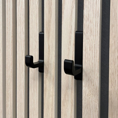 Minimalist Curved Hooks for Acoustic Slat Wall Panels - 2 Pack - Image 2