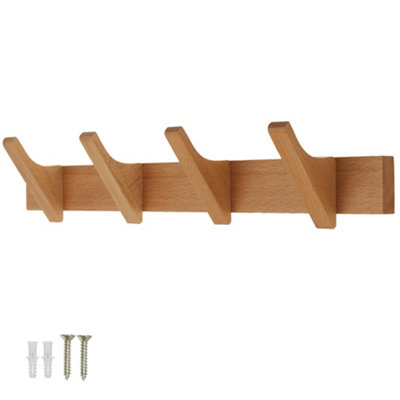 Keypak 4 Hook Coat Rack  Wall Mounted Scandinavian 46Cm Clothes Hanger For HallwaysBedroomsBathrooms from B&Q