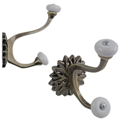 Keypak 5 Pack Sunflower Brushed Brass HookModern Wall Hook For CoatsRobes & Towels from B&Q