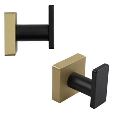 Keypak 5 Pack Square Plate Modern Coat HookSleek Wall Mounted Hook Contemporary Home DecorEasy Diy Installation from B&Q