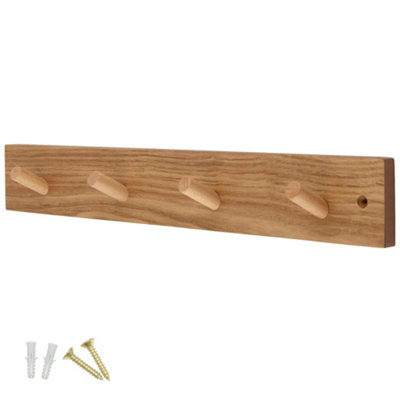 Keypak Wooden Coat Hook Rack- 46Cm Pine Wall-Mounted4 Hooks For CoatsJackets & Hats from B&Q