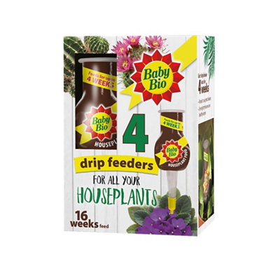 Baby Bio Houseplant Care Liquid Drip Feeder,, Pack Of 4 40Ml