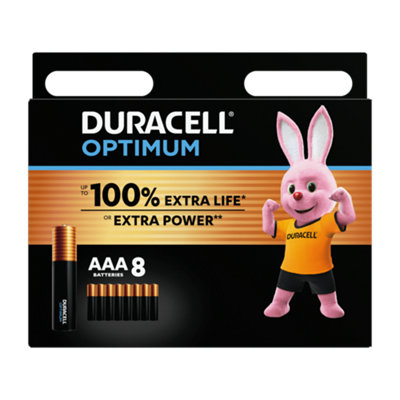 Duracell Optimum Aaa BatteriesPack Of 8 from B&Q