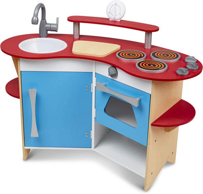 Melissa & Doug Cook's Corner Wooden Pretend Play Toy KitchenPlayset For ChildrenRole Play Toys For KidsPerfect Gift Set from B&Q