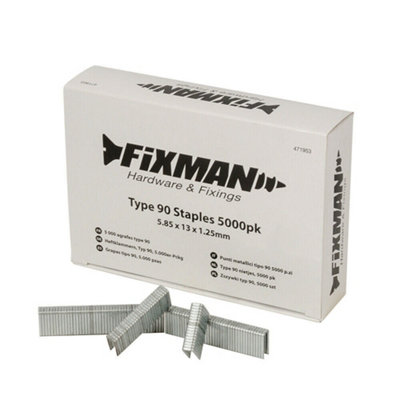 5000x Type 90 Narrow Crown Staples 5.8mm x 13mm x 1.25mm Staple Gun ...