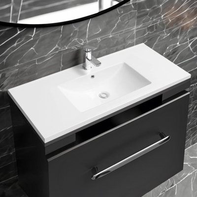 5001 Ceramic 101cm Mid Edge Inset Basin with Scooped Bowl