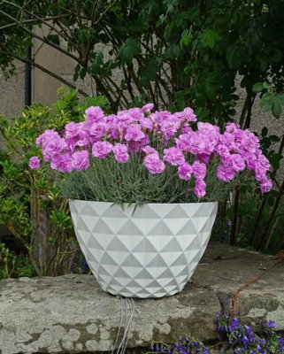  - Recycled Plastic Planter Pot13" Diamond White Gloss