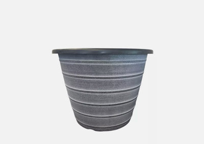 - Recycled Plastic Planter Pot12" Olympia Stout Black White