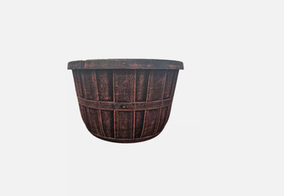  - Recycled Plastic Planter Pot10" Buschel Black Rustic