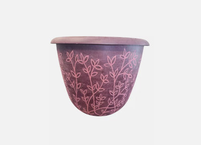  - Recycled Plastic Planter Pot14" Serenity Stout Red Pink