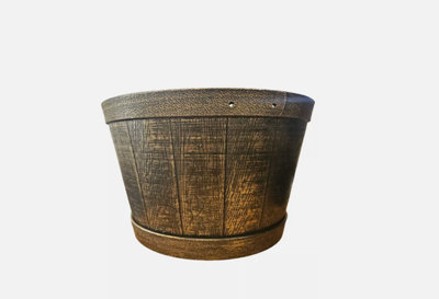  - Recycled Plastic Planter Pot18" Stout Barrel Gold