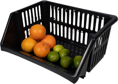 Multi-Purpose Stacking Basket 35CmBlack from B&Q