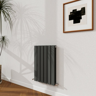 Probaty Bathrooms 600X408mm Anthracite Horizontal Design Radiator Double Panel Modern Central Heating Flat Panel Radiators from B&Q