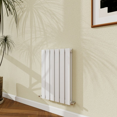Probaty Bathrooms 600X408mm White Horizontal Design Radiator Double Panel Modern Central Heating Flat Panel Radiators from B&Q