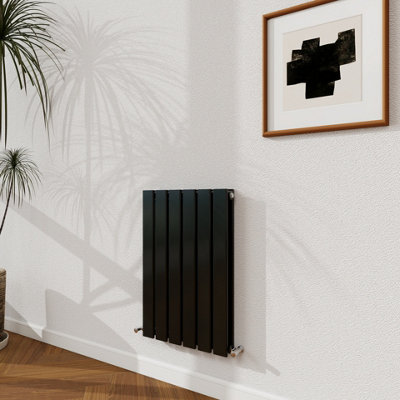 Probaty Bathrooms 600X408mm Black Horizontal Design Radiator Double Panel Modern Central Heating Flat Panel Radiators from B&Q