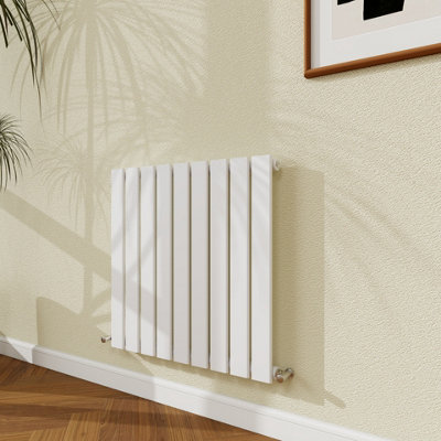 Probaty Bathrooms 600X612mm White Horizontal Design Radiator Single Panel Modern Central Heating Flat Panel Radiators from B&Q