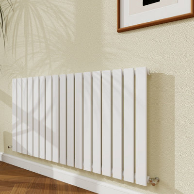 Probaty Bathrooms 600X1156mm White Horizontal Design Radiator Single Panel Modern Central Heating Flat Panel Radiators from B&Q